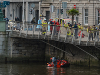 Dublin Fire Brigade Rescue Team in action at the accident scene in the center of Dublin. 
Dublin Fire Brigade officers this afternoon rescue...