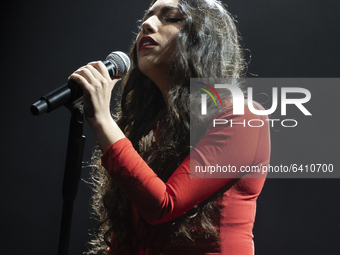 the singer Maria Jose Llergo performs on stage at Inverfest Festival at Circo Price on February 5 2021 in Madrid, Spain.  (