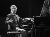 (EDITOR'S NOTE: Image was converted to black and white) Chick Corea performs on World of Great Music concert at ICE Congress Center in Krako...