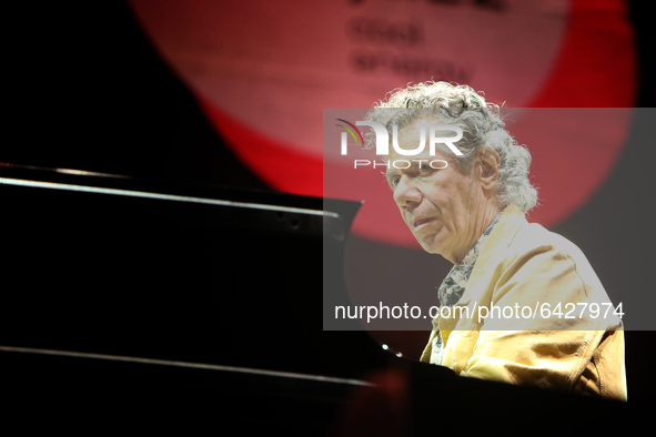 FILE IMAGE: US jazz pianist Chick Corea performs at the EDP Cool Jazz Festival in Oeiras, Portugal on July 19, 2015. Corea, a towering jazz...