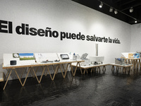 A work of art in the exhibition of the Madrid Design Festival 2021, at the Fernán Gómez Centro Cultural de la Villa, Madrid (Spain), on Febr...