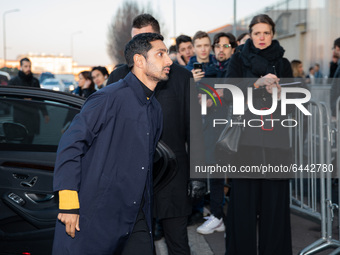 Riz Ahmed attends the Prada fashion show during Milan Men's Fashion Week Fall/Winter 2020/2021 on January 12, 2020 in Milan, Italy (
