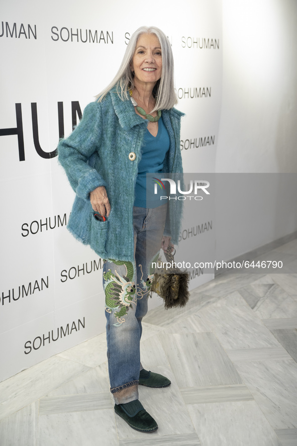 Camino Villa attends the 'Relieve' fashion show photocall at the White Lab Gallery on February 17, 2021 in Madrid, Spain. 