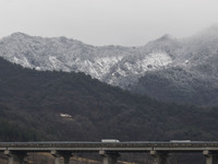 A Heavy snow covered mountain at Gubyeongsan mountain in Hwaryeong, South Korea. One person was killed and 94 others were injured in traffic...