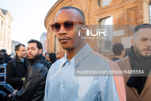 Eric Underwood attends the Salvatore Ferragamo fashion show during Milan Men's Fashion Week Fall/Winter 2020/2021 on January 12, 2020 in Mil...