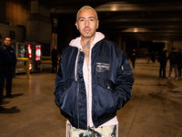 Luchè attends the Marcelo Burlon fashion show during Milan Men's Fashion Week Fall/Winter 2020/2021 on January 11, 2020 in Milan, Italy (