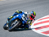 Carmelo Morales of the Yamaha Laglisse team pictured during the SBK Race in the FIM CEV Repsol 2015 which was held at the Circuit de Catalun...