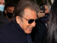 Al Pacino leaves his hotel berore the House Of Gucci shooting on March 11, 2021 in Milan, Italy. (