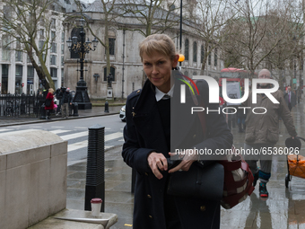 LONDON, UNITED KINGDOM - MARCH 18, 2021: Sasha Wass QC, lawyer for The Sun and News Group Newspapers leaves the Royal Courts of Justice as J...