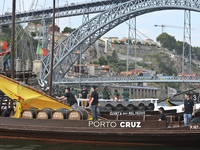 Porto Cruz boat at the arrival of the 32nd Regatta of Saint John in Porto.  in Porto city center. Porto, Portugal, on June 24, 2015. (