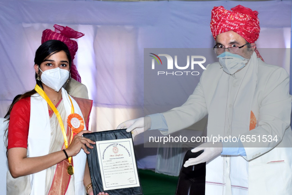 Srishti Gautam received Gold Medal on the 6th convocation by Rajasthan University of Health Sciences for securing 1st Rank in MBBS in Rajast...