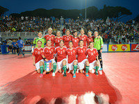 Hungary women's futsal team's first ever match, an international friendly against Italy at Stadio Pietrangeli in Rome, Italy on June 25, 201...