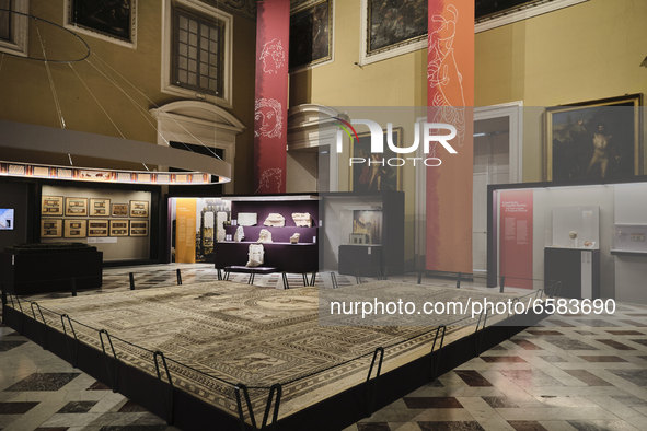 The exhibition ''Gladiatori'' (Gladiators), at the Archaeological Museum of Naples, Italy, on April 1, 2021.
The exhibition ''Gladiatori''...