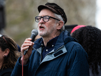 Jeremy Corbyn speaks against the Police, crime and Sentencing Bill in Parliament Square, London, England on  3rd April 2021. (
