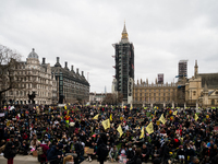 People attend a 'Kill the Bill' protest in London, Britain, 3 April 2021. Protests around the United Kingdom have been held in opposition to...