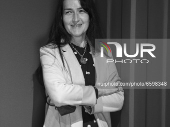 (EDITOR'S NOTE: Image was converted to black and white) Spanish film director Angeles Gonzalez-Sinde Reig poses during the portrait session...