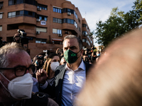 Far-right Vox party MP Javier Ortega Smith arrives to attend the presentation of Vox candidate for Madrid Regional election in Madrid on Apr...