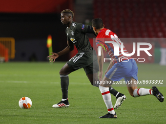 Paul Pogba, of Manchester United during the UEFA Europa League Quarter Final leg one match between Granada CF and Manchester United at Nuevo...