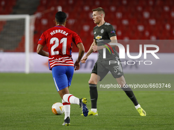 Scott Mctominay of Manchester United during the UEFA Europa League Quarter Final leg one match between Granada CF and Manchester United at N...
