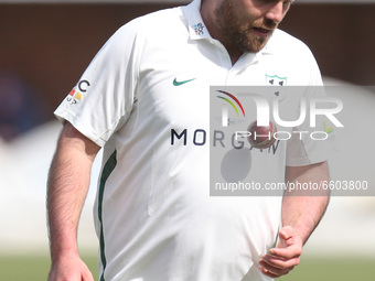  Worcestershire's Joe Leach   during  Championship Day One of Four between Essex CCC and Worcestershire CCC at The Cloudfm County Ground on...