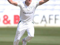  Worcestershire's Charlie Morris  claims LBW not given  during  Championship Day One of Four between Essex CCC and Worcestershire CCC at The...