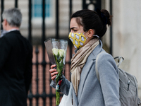 Mourners queue outside Buckingham Palace after it was announced that Britain's Prince Philip, husband of Queen Elizabeth, has died at the ag...