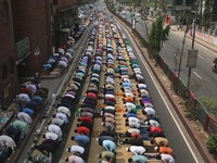 Hundreds of Muslim performed Friday prayer at a street as they are not maintaining any kind of social distance in Dhaka , Bangladesh  on Apr...