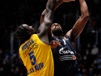Will Thomas (R) of Zenit St Petersburg and Othello Hunter of Maccabi Playtika Tel Aviv in action during the EuroLeague Basketball match betw...
