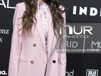 Lidia Torrent attends Maite by Lola Casademunt fashion show during the Merecedes Benz Fashion Week April 2021 edition at Ifema on April 09,...