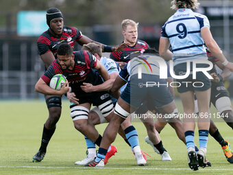  Andy Christie of Saracens in action during the Greene King IPA Championship match between Saracens and Bedford Blues at Allianz Park, Londo...