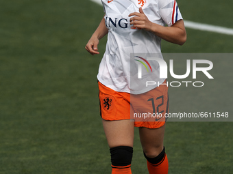 Victoria Pelova of Netherlands during the warm-up before the Women's International Friendly match between Spain and Netherlands on April 09,...