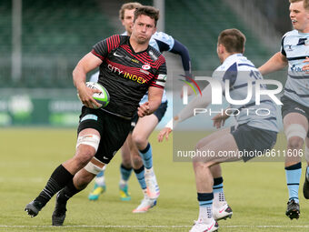 Janco Venter of Saracens in action during the Greene King IPA Championship match between Saracens and Bedford Blues at Allianz Park, London...