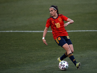 Marta Cardona (Real Madrid) of Spain controls the ball during the Women's International Friendly match between Spain and Netherlands on Apri...