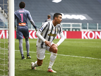 Cristiano Ronaldo of Juventus FC disappointed during the Serie A football match between Juventus FC and Genoa CFC at Allianz Stadium on Apri...