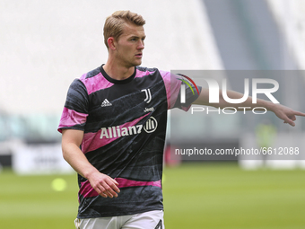 Matthijs De Ligt of Juventus FC during the Serie A football match between Juventus FC and Genoa CFC at Allianz Stadium on April 11, 2021 in...