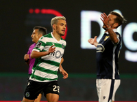 Pedro Goncalves of Sporting CP celebrates after scoring a goal during the Portuguese League football match between Sporting CP and FC Famali...