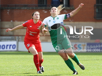 L-R Kayleigh Xidhas of Leyton Orient Women and Megan Fox of Chichester and Selsey Ladies FC during The Vitality Women's FA Cup Third Round P...