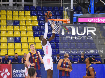 Alex Tyus during the match between FC Barcelona and Real Madrid, corresponding to the week 30 of the Liga Endesa, played at the Palau Blaugr...