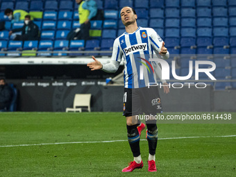 Raul de Tomas during the match between RCD Espanyol and CD Leganes, corresponding to the week 34 of the Liga Smartbank, played at the RCDE S...