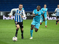 Sergi Darder and Kenneth Omeruo during the match between RCD Espanyol and FC Fuenlabrada, corresponding to the week 32 of the Liga Smartbank...