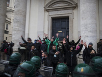  Anti riot police officers confront protesters during a demonstration organised by the 'IoApro' (I open) movement  against restriction measu...