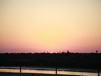 The sun sets on April 20th, 2021 in Boca Chica, Texas. (