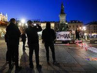 Protestors attend 'The List Of Shame' anti-government demonstration at the Main Square in Krakow, Poland on April 28, 2021. The protest was...