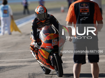 Jaume Masia (#5) of Spain and Red Bull KTM Ajo during the qualifying of Gran Premio Red Bull de España at Circuito de Jerez - Angel Nieto on...