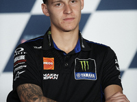 Fabio Quartararo (20) of France and Monster Energy Yamaha MotoGP during the press conference after the qualifying of Gran Premio Red Bull de...