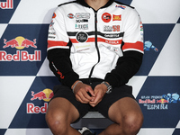 Tatsuki Suzuki (#24) of Japan and Sic58 Squadra Corse Honda during the press conference after the qualifying of Gran Premio Red Bull de Espa...