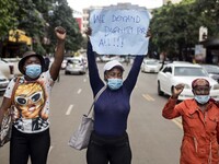 Protest during the International Workers' Day, also known as Labour Day, in Nairobi, Kenya, on may 1, 2021. (