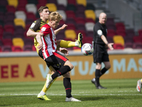  Mads Bidstrup of Watford controls the ball during the Sky Bet Championship match between Brentford and Watford at the Brentford Community S...