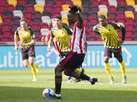  Ivan Toney of Brentford controls the ball during the Sky Bet Championship match between Brentford and Watford at the Brentford Community St...
