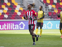   during the Sky Bet Championship match between Brentford and Watford at the Brentford Community Stadium, Brentford on Saturday 1st May 2021...